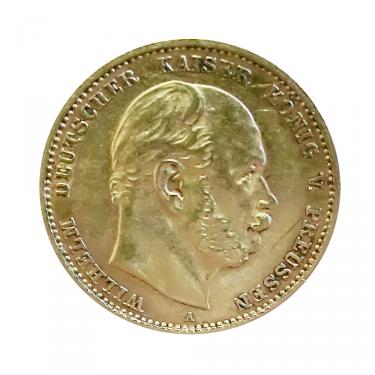 10 Mark Goldmnze Wilhelm I, Preussen 1874-1888 - J.245