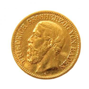 10 Mark Goldmnze Friedrich, Baden 1875-1888 - J.186