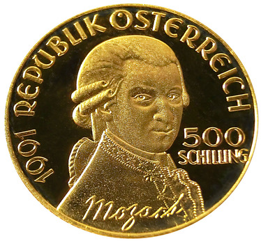 sterreich Goldmnze 500 Schilling Mozart Don Giovanni 1991 - PP - 8,0 gr. Feingold