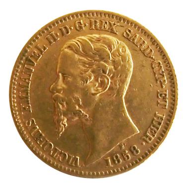 Vittorio Emanuele II Sardinien Goldmnze 1850-1860 - 5,80 Gramm Gold