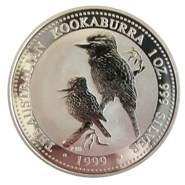 Silbermnze Kookaburra 1999 - 1 Unze 999 Feinsilber