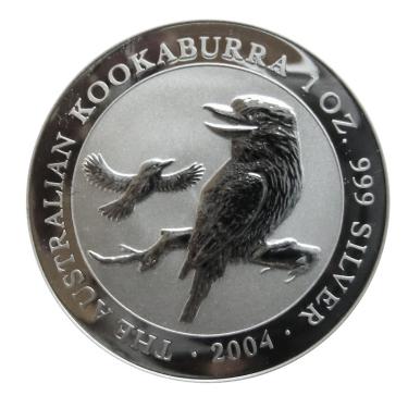 Silbermnze Kookaburra 2004 - 1 Unze 999 Feinsilber