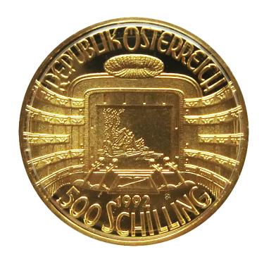 sterreich Goldmnze 500 Schilling 150 Jahre Wiener Philharmoniker Staatsoper 1992