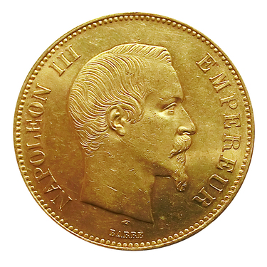 Frankreich Napoleon III mit Kranz Goldmnze - 100 Francs