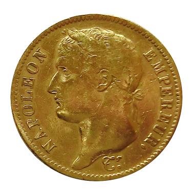 Frankreich Napoleon I mit Kranz Goldmnze - 20 Francs