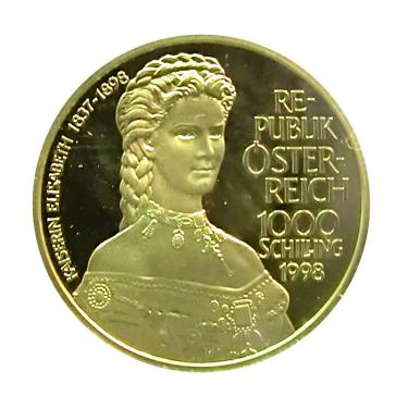 sterreich Goldmnze 1000 Schilling Kaiserin Elisabeth 1998