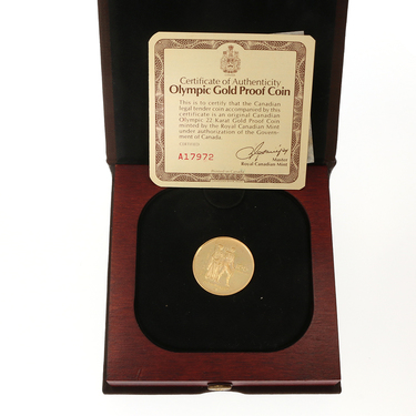 Canada Goldmnze Montreal Olympia 1976 mit Etui und Zertifikat