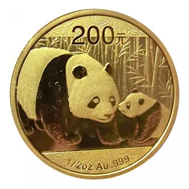China Panda Goldmnze 2011 - 1/2 Unze in Original-Folie