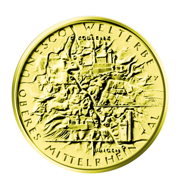 Oberes Mittelrheintal 2015 Goldmnze - 1/2 Unze -100 Euro Prgesttte -A-