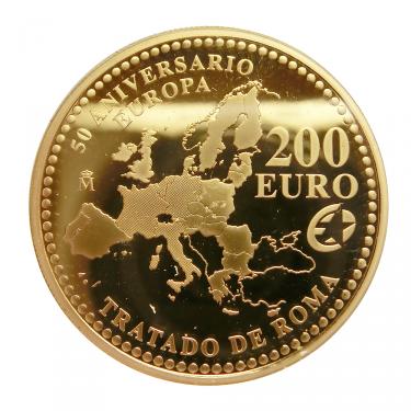 Goldmnze 200 Euro Spanien 50 Jahre rmische Vertrge 2007