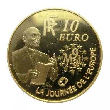 Goldmnze 10 Euro Frankreich La Journee de L`Europe 2006 - Feingold 1/4 Unze