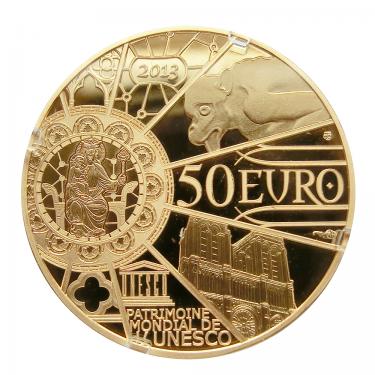 Goldmnze 50 Euro Unesco Notre Dame de Paris 2013 - 1/4 Unze Feingold