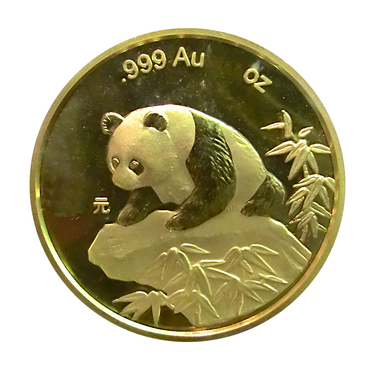 China Panda Goldmnze 1999 - 1/10 Unze in Original-Folie