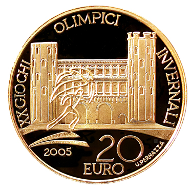 20 Euros Goldmnze 2006 Olympics Torino Porte Palatine - ohne Etui und COA