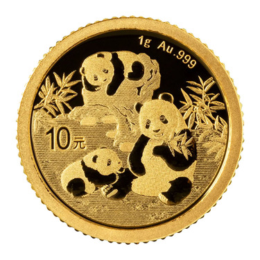 China Panda Goldmnze 10 Yuan 2025 - 1 Gramm in Original-Folie