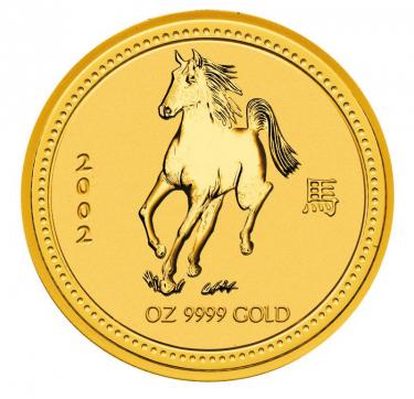 Lunar I Goldmnze Pferd 2002 - 1/20 Unze