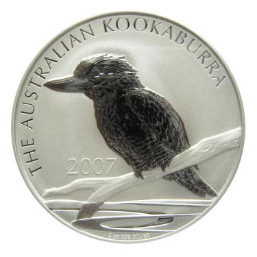 Silbermnze Kookaburra 2007 - 2 Unzen 999 Feinsilber