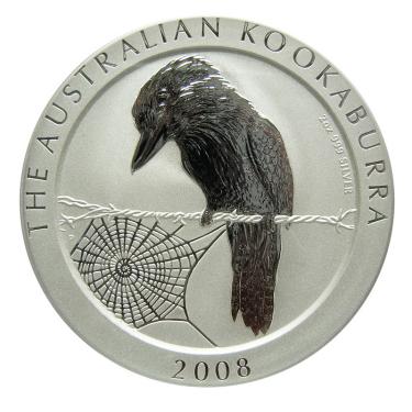 Silbermnze Kookaburra 2008 - 2 Unzen 999 Feinsilber