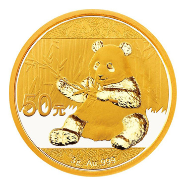 China Panda Goldmnze 50 Yuan 2017 - 3 Gramm in Original-Folie