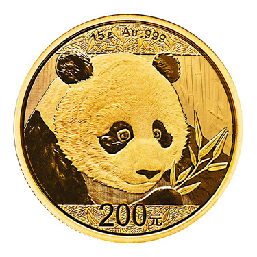 China Panda Goldmnze 200 Yuan 2018 - 15 Gramm ohne Folie