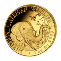 Goldmnze Somalia Elefant 2018 - 1/10 Unze