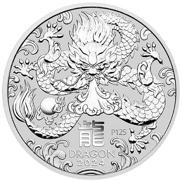 Lunar III Silbermünze Drache 2024 - 1/2 Unze Feinsilber