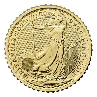 Englische Britannia Goldmnze 2025 - 999,9 Gold - 1/10 Unze