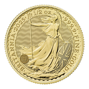 Englische Britannia Goldmnze 2025 - 999,9 Gold - 1/2 Unze