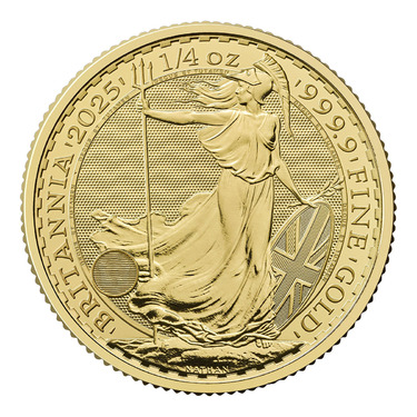 Englische Britannia Goldmnze 2025 - 999,9 Gold - 1/4 Unze