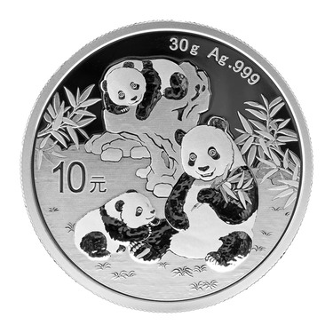 China Panda Silbermnze 10 Yuan 2025 - 19 % - 30 Gramm