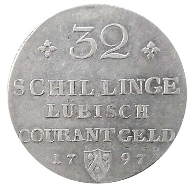 Silbermnze 32 Schilling Lbisch (Lbeck) 1797