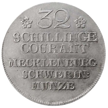 Silbermnze 32 Schilling Mecklenburg-Schwerin 1764