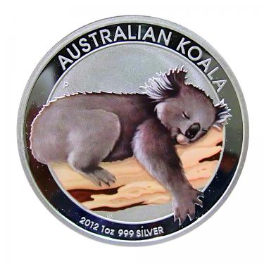Silbermnze Koala 2012 coloriert - 1 Unze 999 Feinsilber