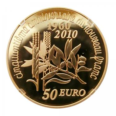 Goldmnze 50 Euro Frankreich The Sower 2010