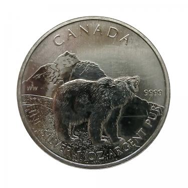 Silbermnze Canada Wild Life Grizzly 2011 - 1 Unze 999,9 Feinsilber