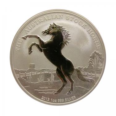Silbermnze Australien Stock Horse 2013 - 1 Unze 999 Feinsilber mit Zertifikat