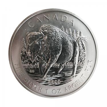 Silbermnze Canada Wild Life Bison 2013 - 1 Unze 999,9 Feinsilber
