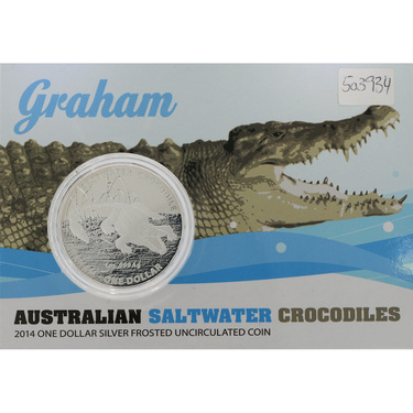 Silbermnze Salzwasser RAM Krokodil Graham 2014 - 1 Unze geblistert