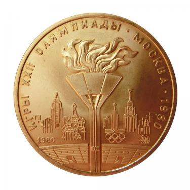 Goldmnze UDSSR 100 Rubel Olympiade Moskau 1980 - Olympische Flamme