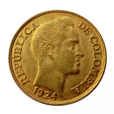 Goldmnze 5 Pesos Kolumbien 1913-1930