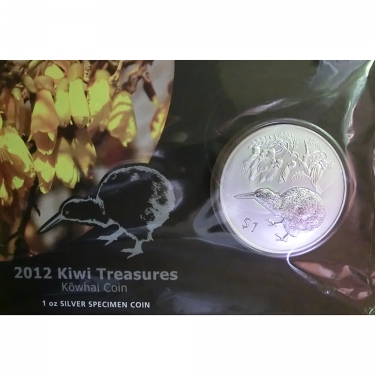 Silbermnze Neuseeland Kiwi 2012 geblistert - 1 Unze 999 Feinsilber