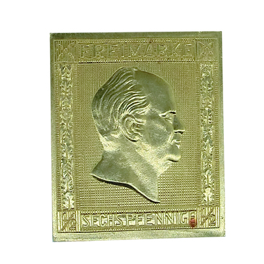 Goldprgung der Briefmarke Friedrich Wilhelm IV 1840 - 1861