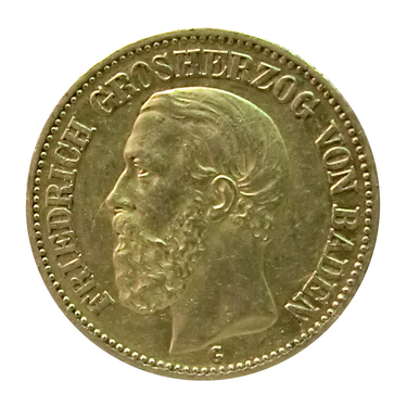 20 Mark Goldmnze Friedrich I., Baden 1894-1895 - J.189