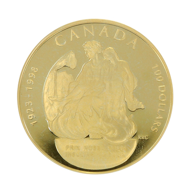 Goldmnze 1/4 Unze 100 Dollar Canada Nobel Preis Insulin 1998 polierte Platte