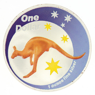 Silbermnze Kangaroo 2005 - RAM - 1 Unze Feinsilber coloriert