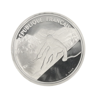 Silbermnze 100 Franc Albertville 1991/92 verschiedene Motive 900 Silber