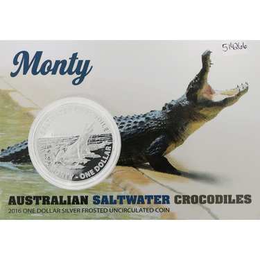 Silbermnze Salzwasser RAM Krokodil 2016 Monty - 1 Unze geblistert