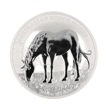 Silbermnze Australien Stock Horse 2016 mit Zertifikat - 1 Unze 999 Feinsilber
