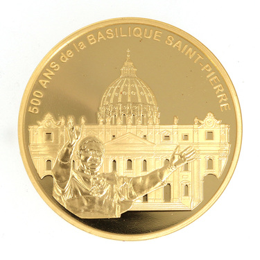 Goldmnze 10 Euro Frankreich 2006 Petersdom Papst