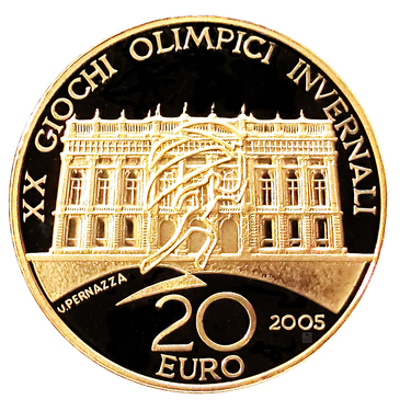 Goldmnze 20 Euro Torino 2006 Olympia Palazzo Madama - ohne Etui und COA